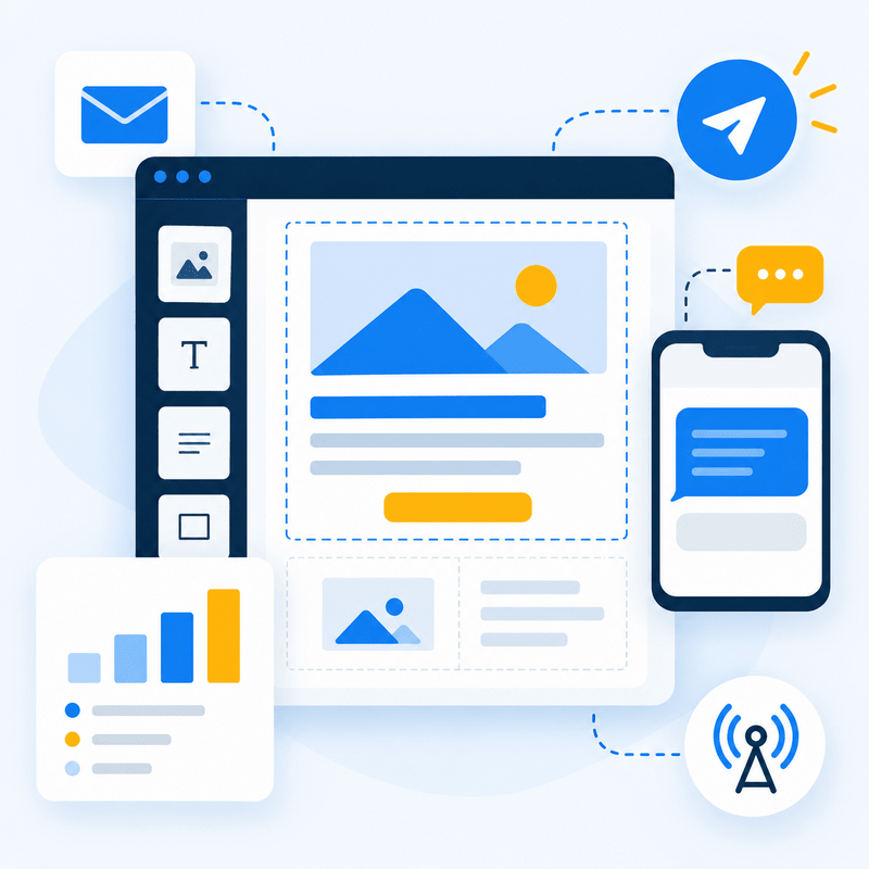 Email, SMS, voicemail and call campaigns